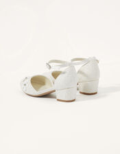 Glitter Flower Two-Part Heels, Ivory (IVORY), large