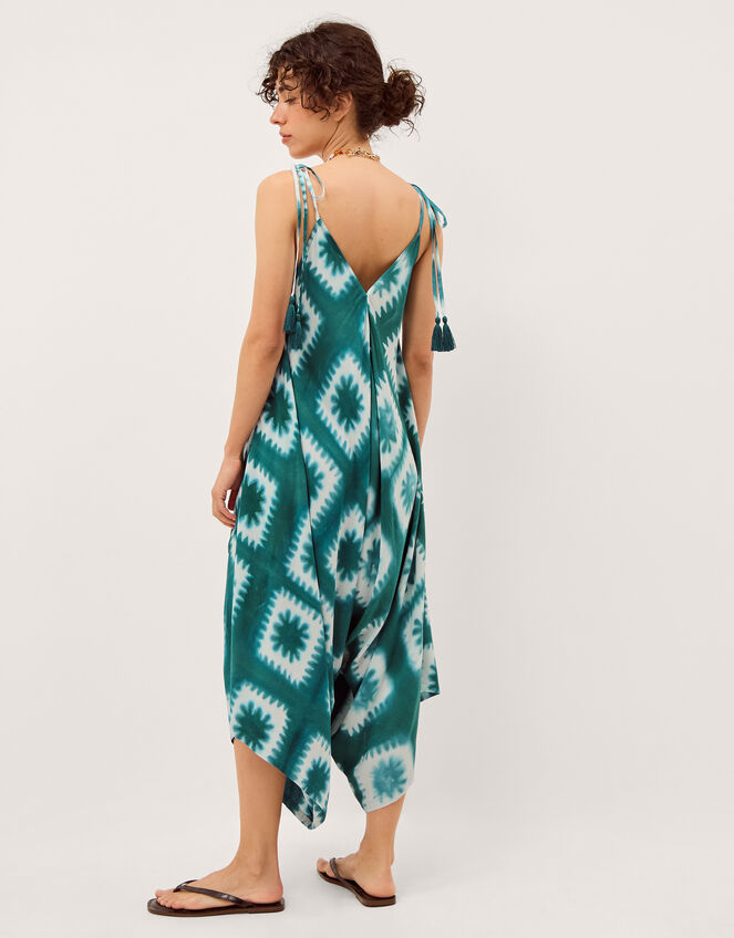 Malia Artisanal Print Culotte Jumpsuit, Teal (TEAL), large