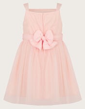 Baby Fleur Flower Belt Tulle Dress, Pink (PINK), large