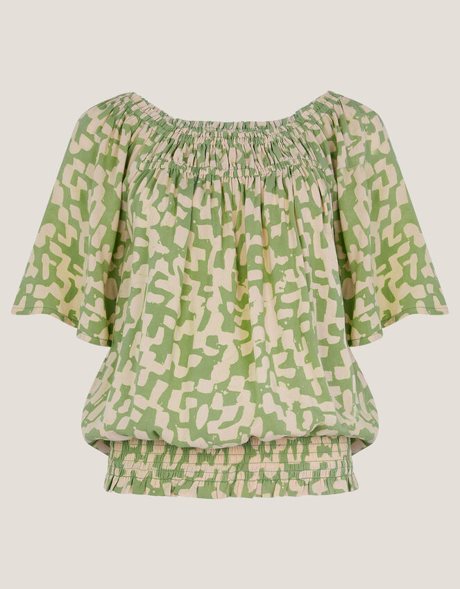 Ania Batik Print Top, Green (GREEN), large