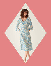 Mirla Beane Leonie Floral Dress, Blue (BLUE), large