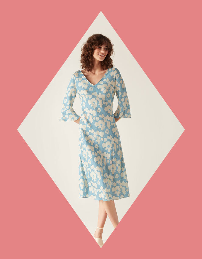Mirla Beane Leonie Floral Dress, Blue (BLUE), large