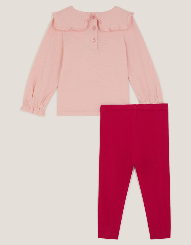 Baby Bear Collared Top & Leggings Set, Pink (PINK), large