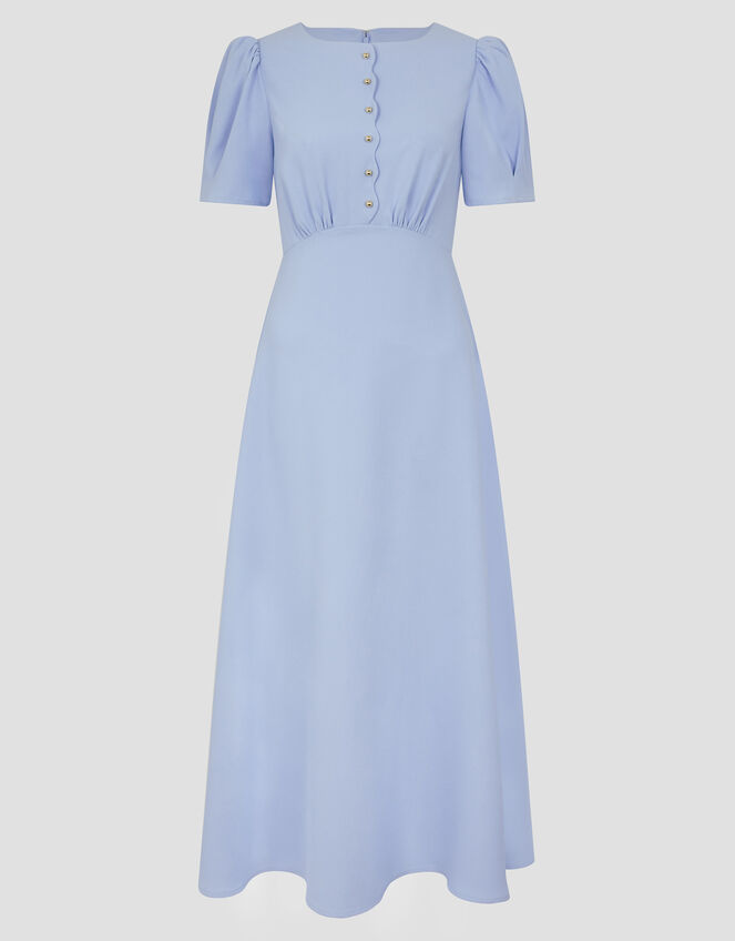 Ruth Scallop Trim Midi Dress, Blue (PALE BLUE), large