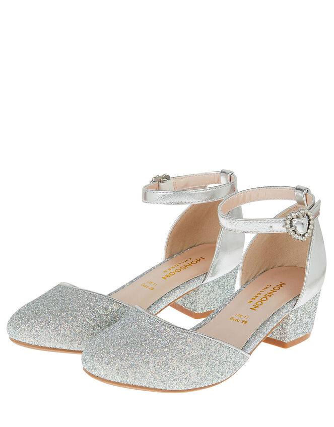 Glitter Two-Part Heels, Silver (SILVER), large