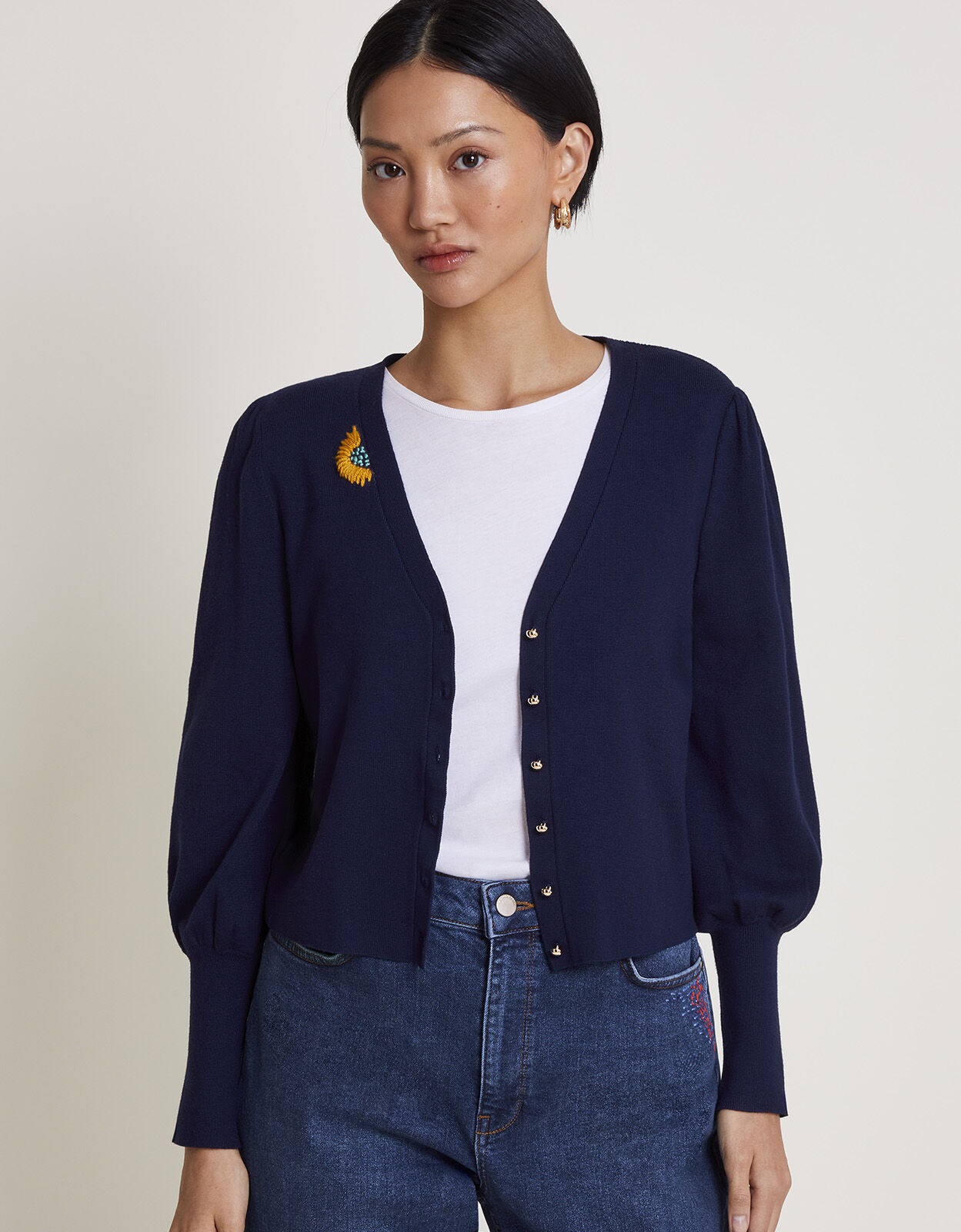 Monsoon navy hot sale cardigan