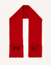 Ruby Pearl and Bow Scarf, , large