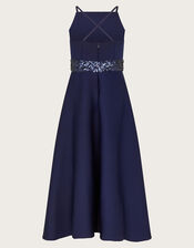 Sequin Scuba Prom Dress, Blue (NAVY), large