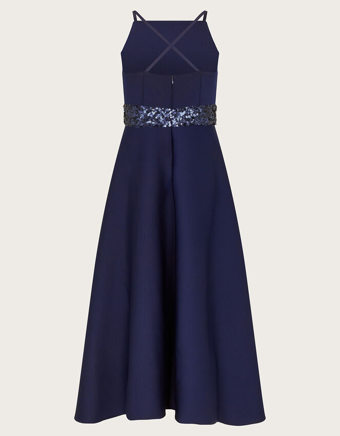 Sequin Scuba Prom Dress, Blue (NAVY), large