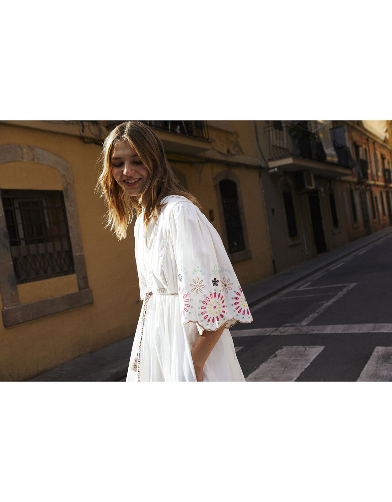 Scotch and Soda Broderie Maxi Dress White