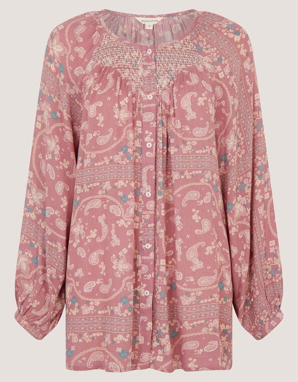 Mandy Paisley Print Blouse, Pink (ROSE PINK), large