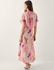 Mia Floral Cape Midi Dress, Pink (PINK), large
