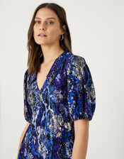 Nagini Snake Print Midi Dress, Blue (BLUE), large