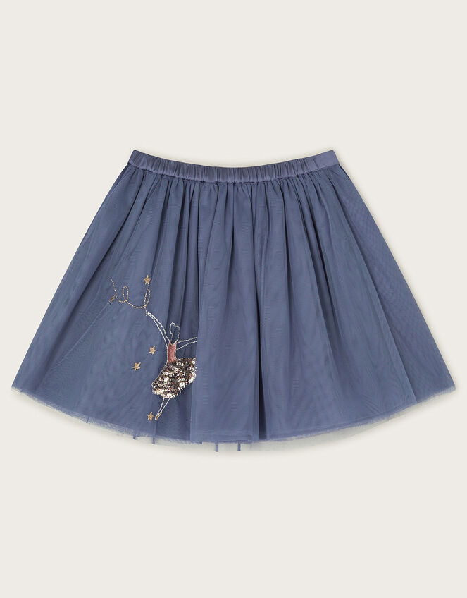 Embellished Ballerina Mesh Skirt, Blue (BLUE), large