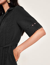 Amelia Shirt Dress, Black (BLACK), large