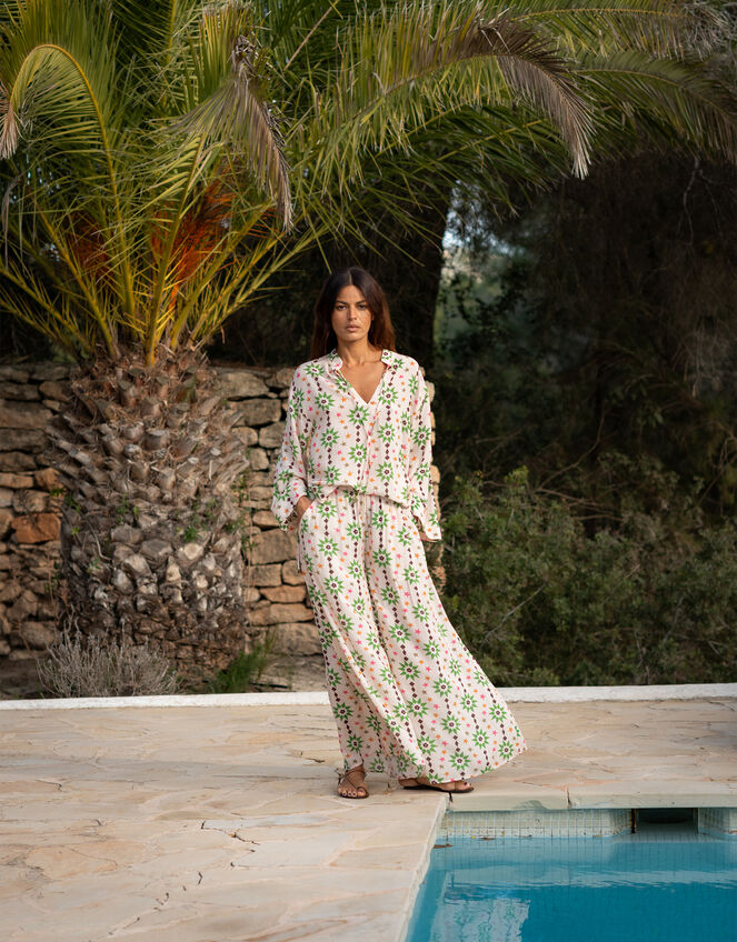 La Galeria Elefante Star Print Blouse, Orange (PEACH), large