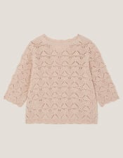 Crochet Flower Knit Top, Ivory (IVORY), large