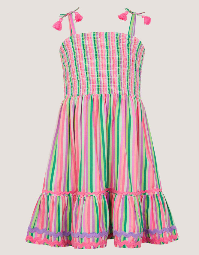 Strappy Stripe Dress, Green (GREEN), large