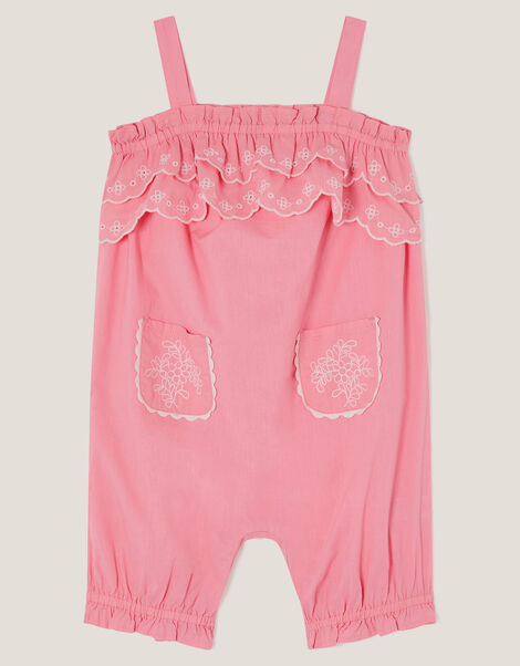 Baby Broderie Romper, Pink (PINK), large