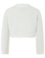 Baby Shimmer Knit Cardigan, Ivory (IVORY), large