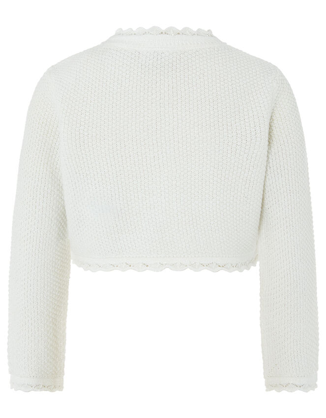 Baby Shimmer Knit Cardigan, Ivory (IVORY), large