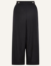Cropped Trousers in Linen Blend, Black (BLACK), large