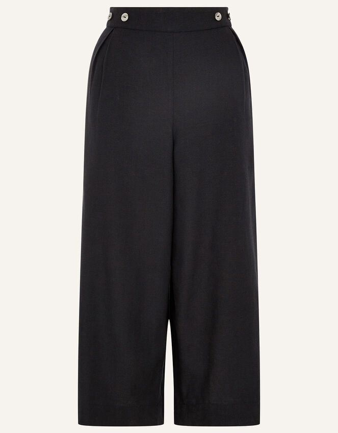 Cropped Trousers in Linen Blend, Black (BLACK), large
