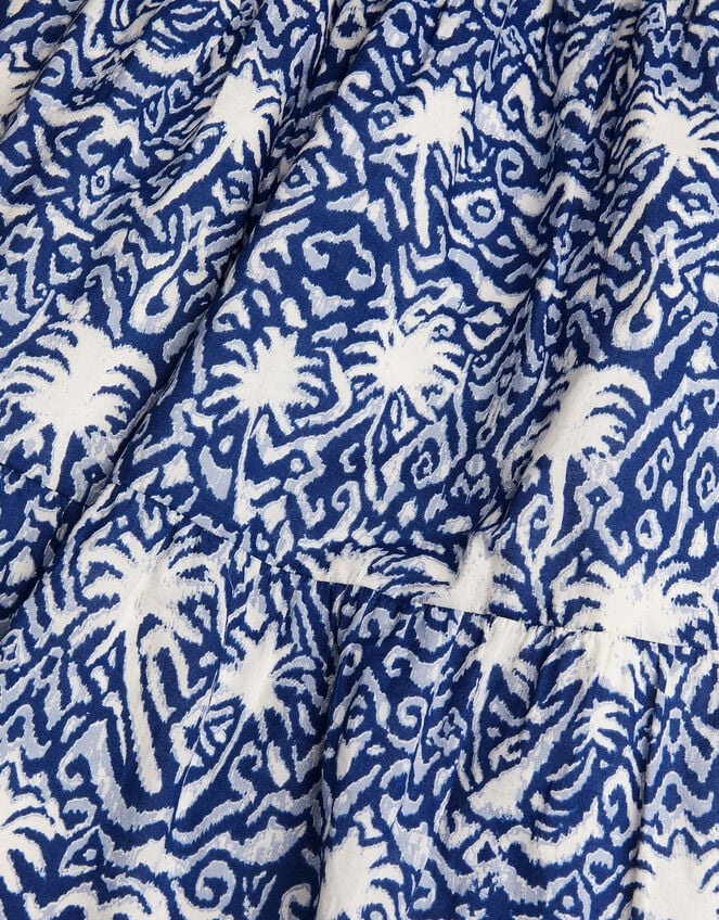 Palm Print Ikat Sundress, Blue (BLUE), large