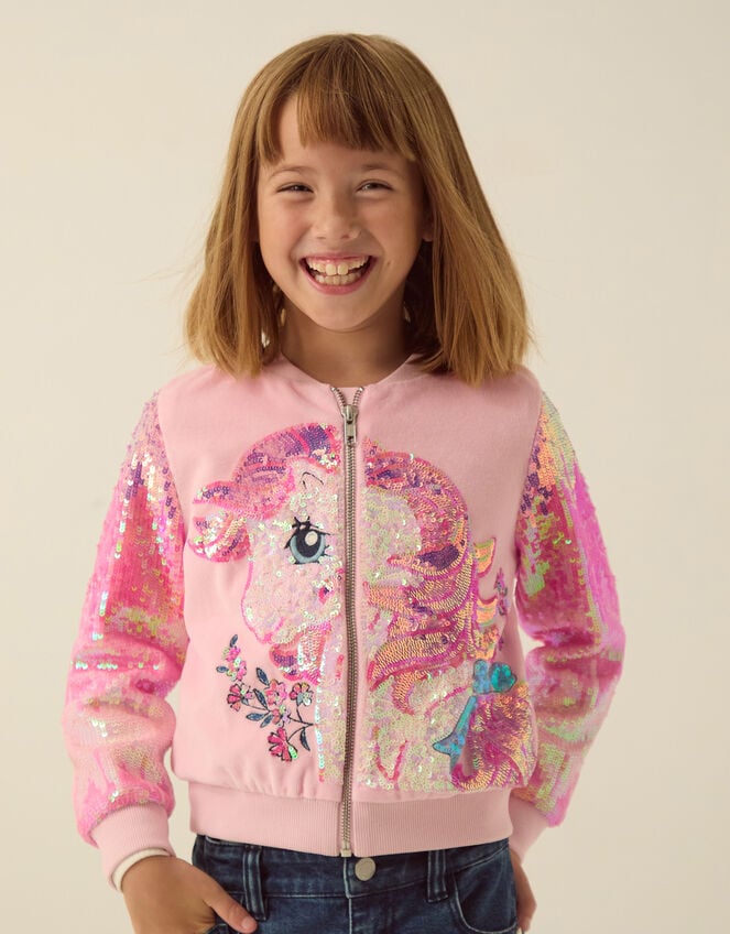 Monsoon x My Little Pony Sequin Bomber Jacket, Pink (PINK), large
