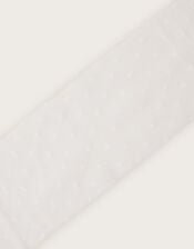 Semi-Sheer Spotty Tights, White (WHITE), large