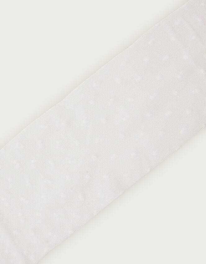 Semi-Sheer Spotty Tights, White (WHITE), large