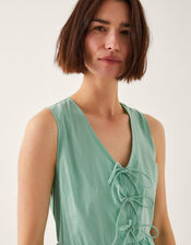 Sadie Tie Broderie Midi Dress, SEA GREEN, large