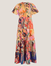 Carmen Floral Tiered Midi Dress, Multi (MULTI), large