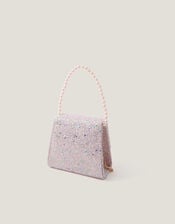 Bow Glitter Bag & Hair Clips Set, , large