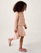 Tweed Sequin Button Jacket, Pink (PINK), large