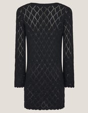 Knit Cover Up Dress, Black (BLACK), large