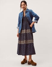 Mabel Longline Denim Jacket, Blue (MID AUTHENTIC BLUE), large