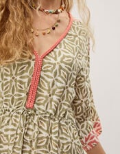 Elma Print Midi Beach Dress, Green (KHAKI), large