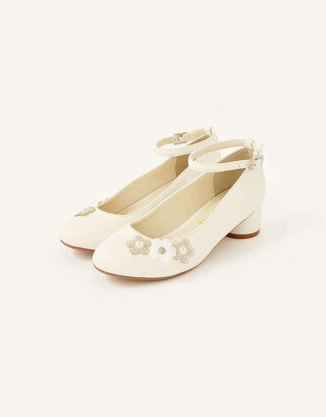Dazzle Flower Heels, Ivory (IVORY), large