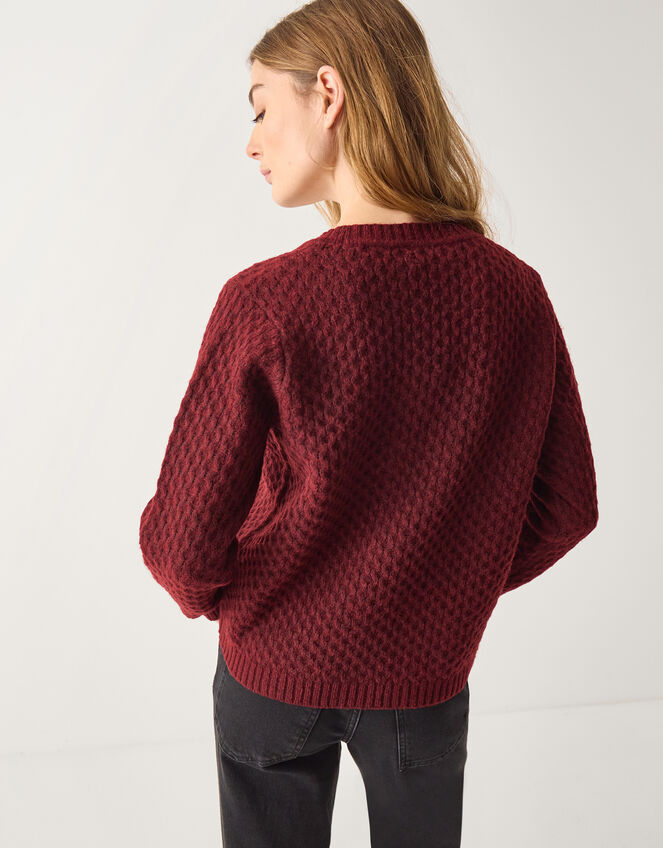 Tina Bow Tie Cardigan, Red (BERRY), large