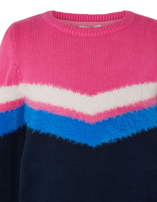 Celeste Chevron Knit Jumper, Pink (PINK), large