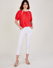 Sami Spot Cut-Out Top, Red (RED), large