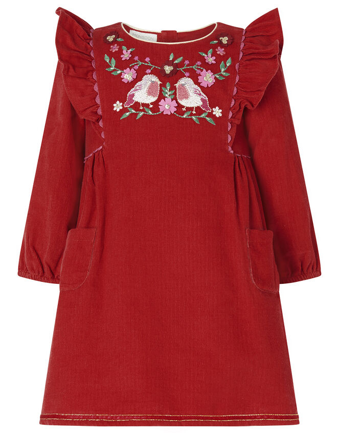 Baby Robin Cord Dress, Red (RED), large
