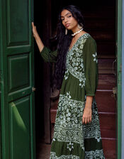East Christine Gauze Dress, Green (GREEN), large