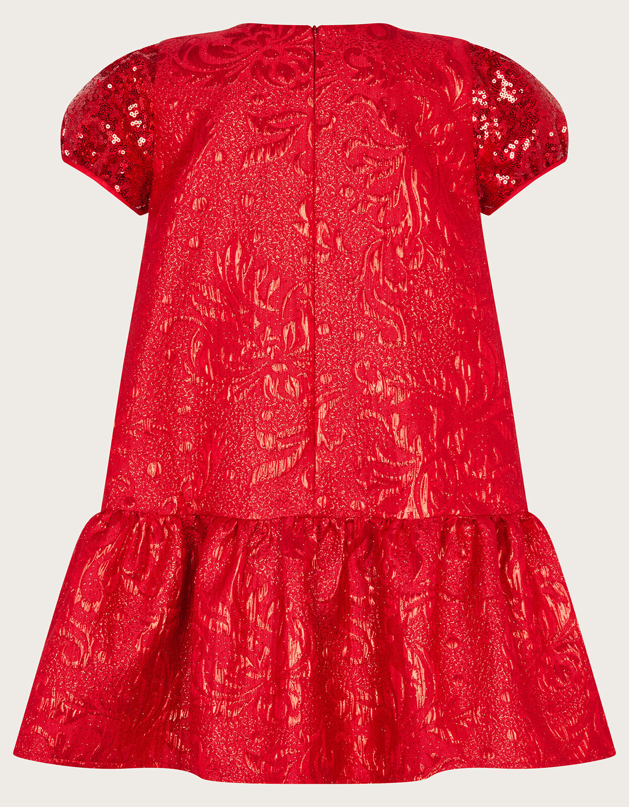 Jacquard Party Dress Red