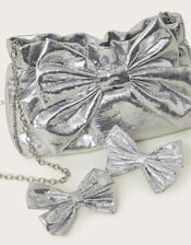 Mirror Metallic Bow Bag, , large