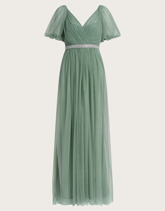 Meghan Mesh Maxi Dress, Green (GREEN), large