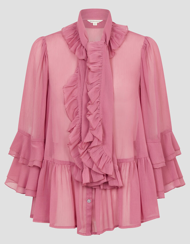 Anais Ruffle Blouse, Pink (ROSE), large