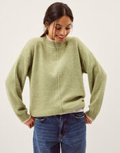 Tori Oversized Tipped Jumper, Green (PALE GREEN), large