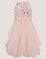 Gracie Embellished Waterfall Dress, Pink (PALE PINK), large